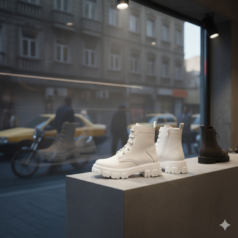 نیم بوت زنانه سفید مدل Roxana