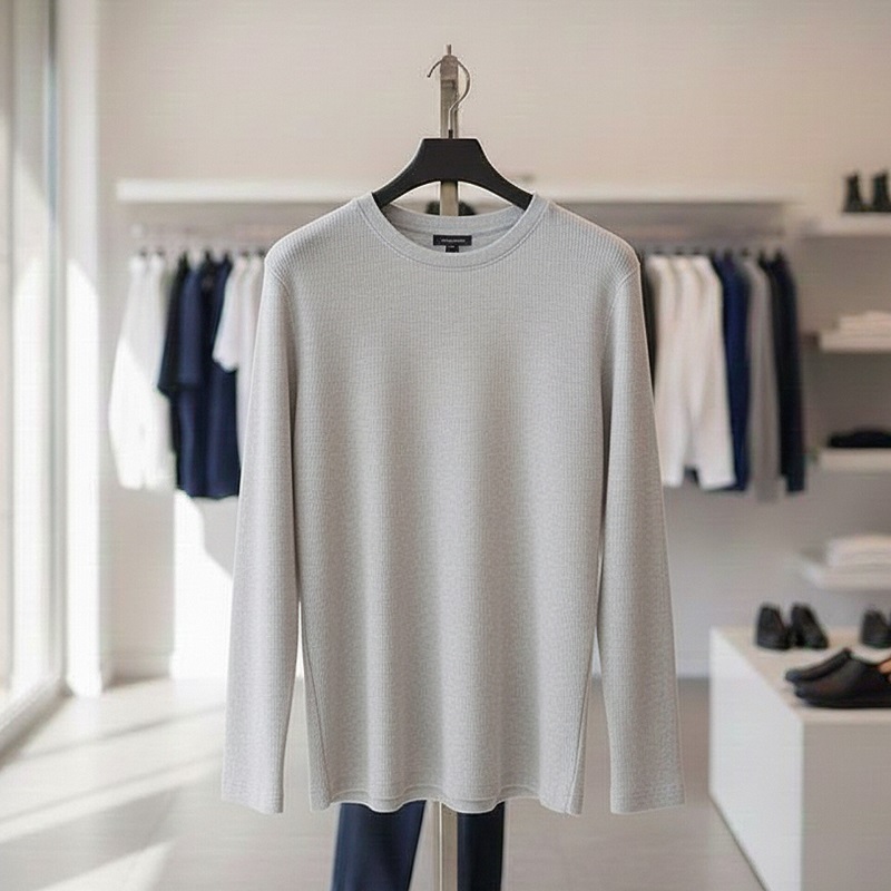 بلوز مردانه آستین بلند طوسی مدل Atra