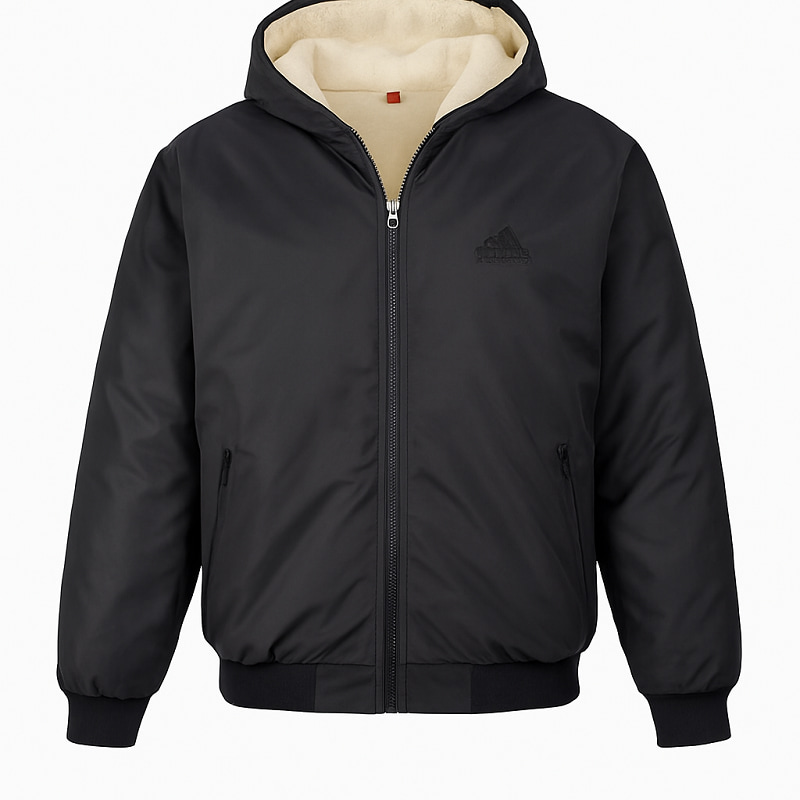 کاپشن مردانه مشکی داخل تمام خز مدل adidas-مشکی